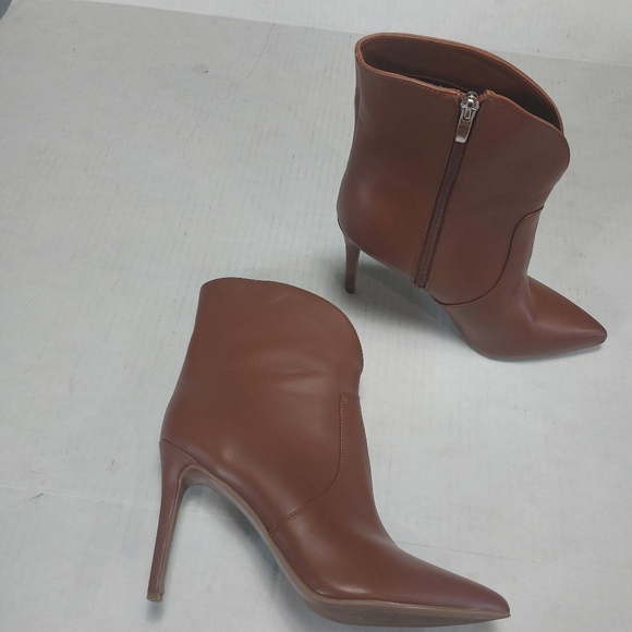 Nine West Brown Leather Slip-on Ankle Boots Size 10M - Picture 3 of 16